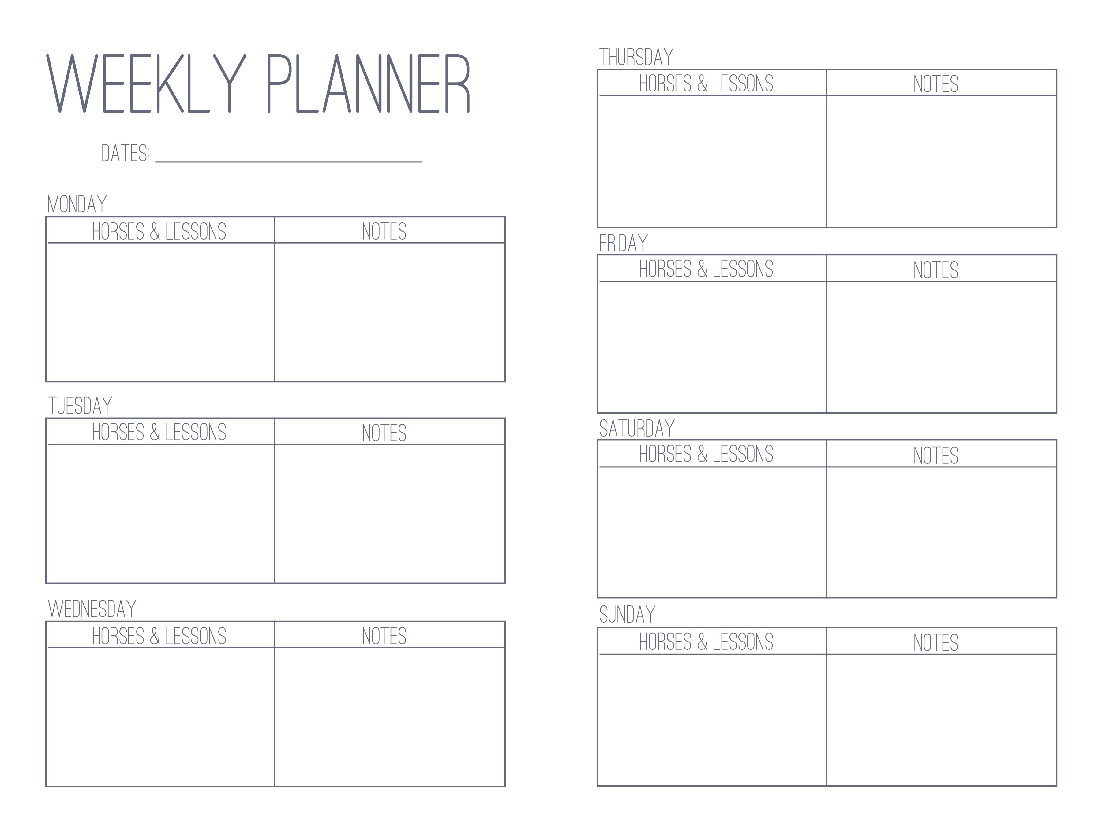 Equestrian Journal Black and White Planner Horse training Horse Planner Show checklist Printable Download planner