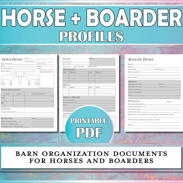 Horse and boarder profiles to keep barn records organized.