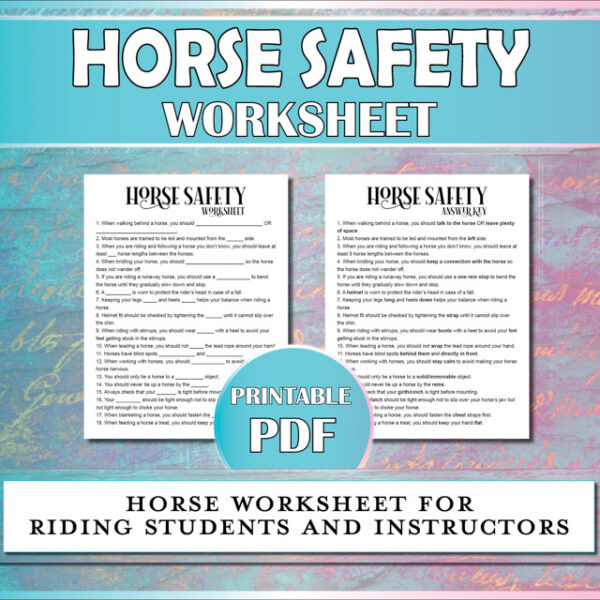 Horse worksheet for teaching beginner horseback riding students the rules of barn safety.